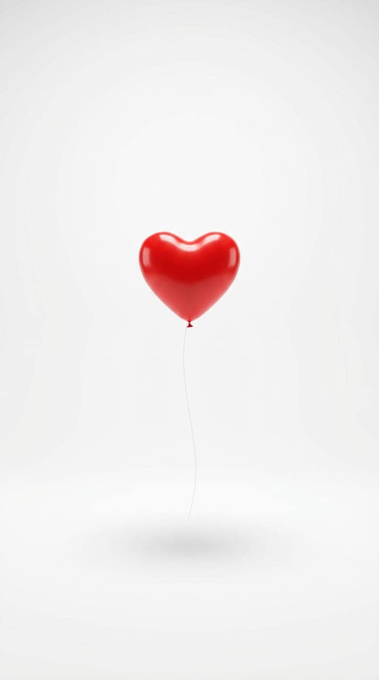 Simple red heart balloon wallpaper