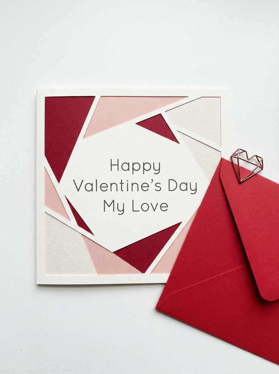 Modern Geometric Happy Valentine's Day Card for My Wife
