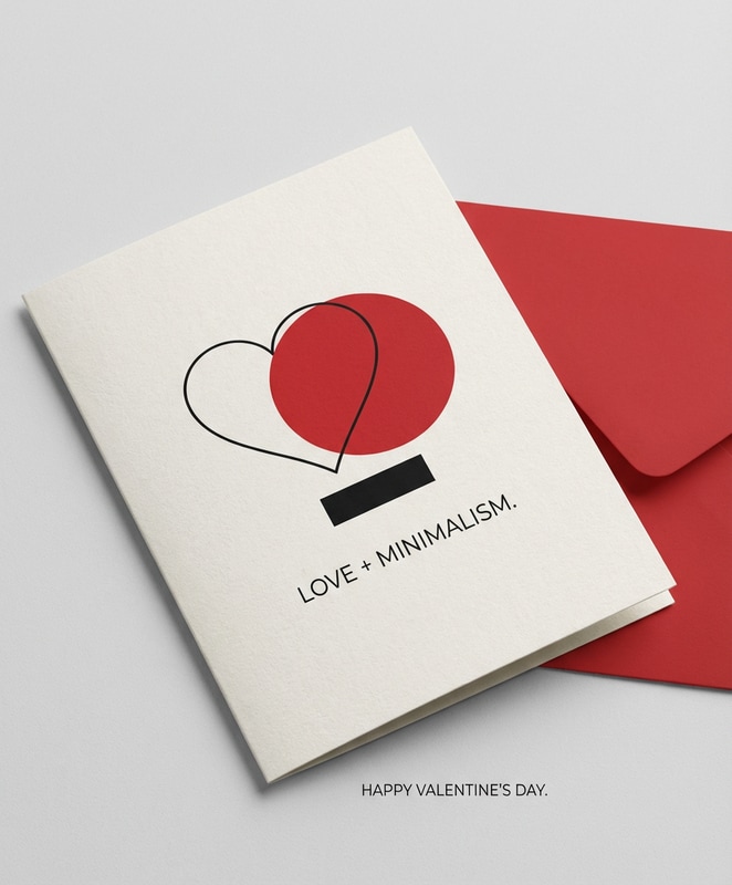 Modern Minimalist Valentine's Day Card for Boyfriend