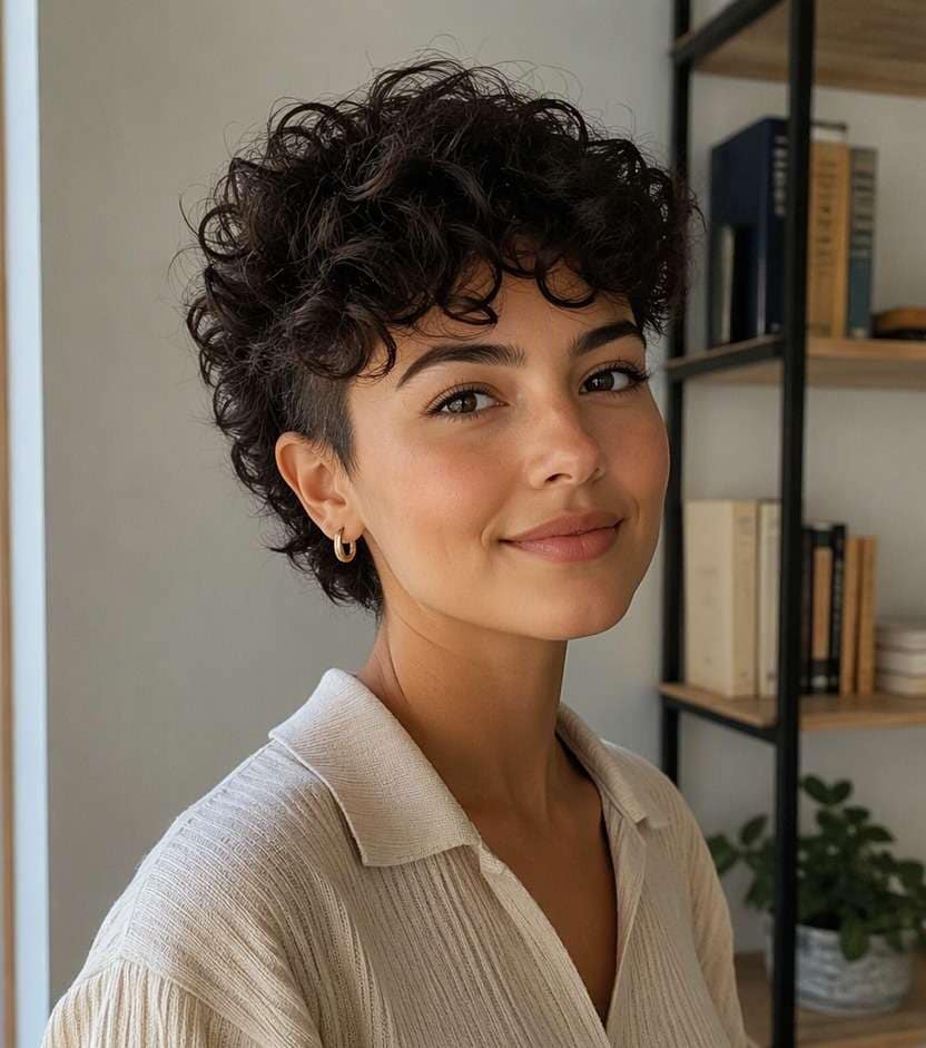 Curly Mullet hairstyle preview