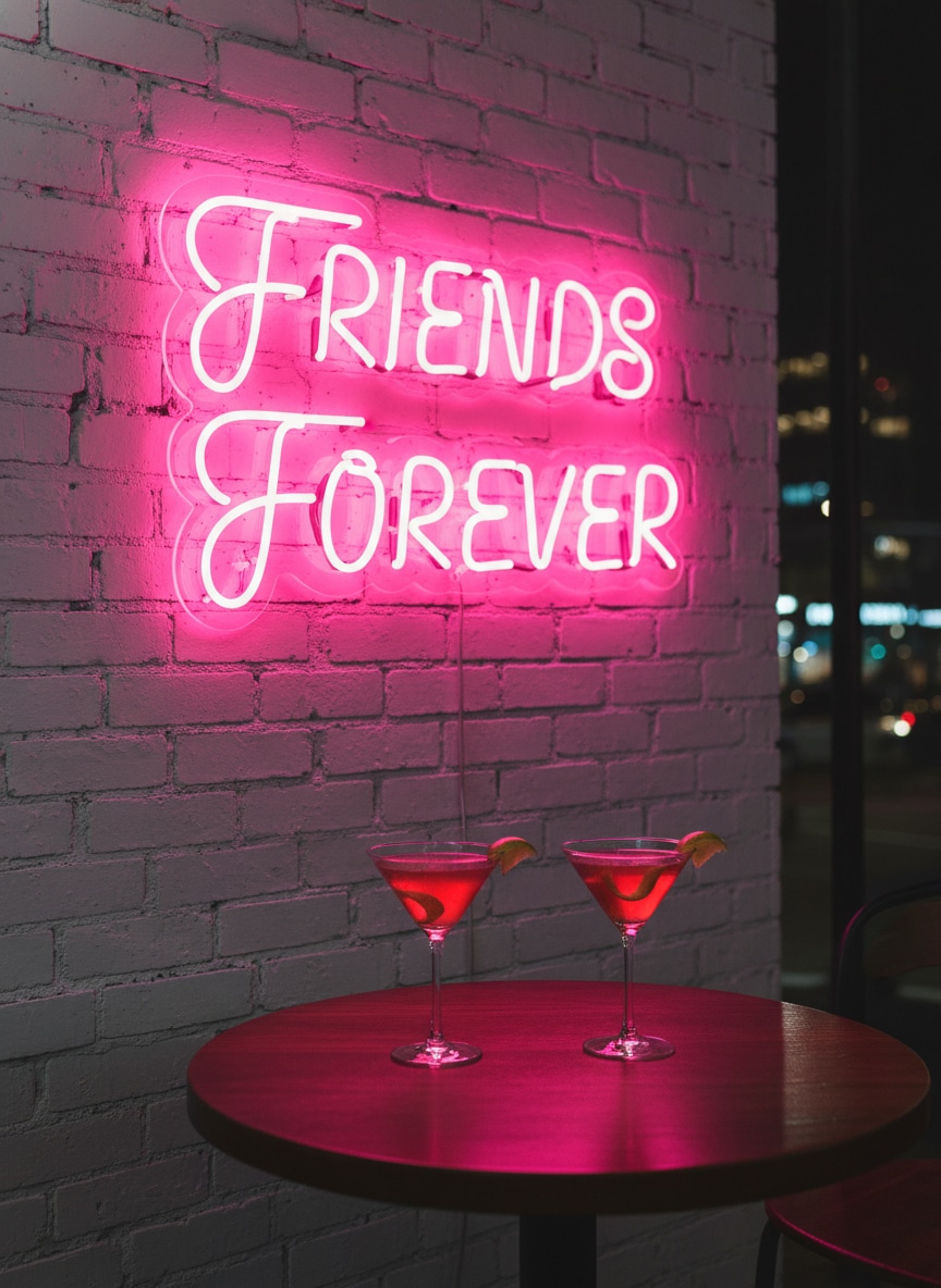 Neon Sign Brick Wall