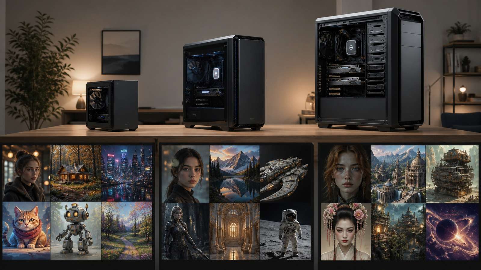 Entry, enthusiast, and professional workstations for offline AI image generation