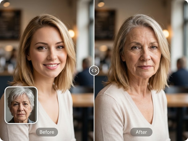 Old face changer realistic portrait example