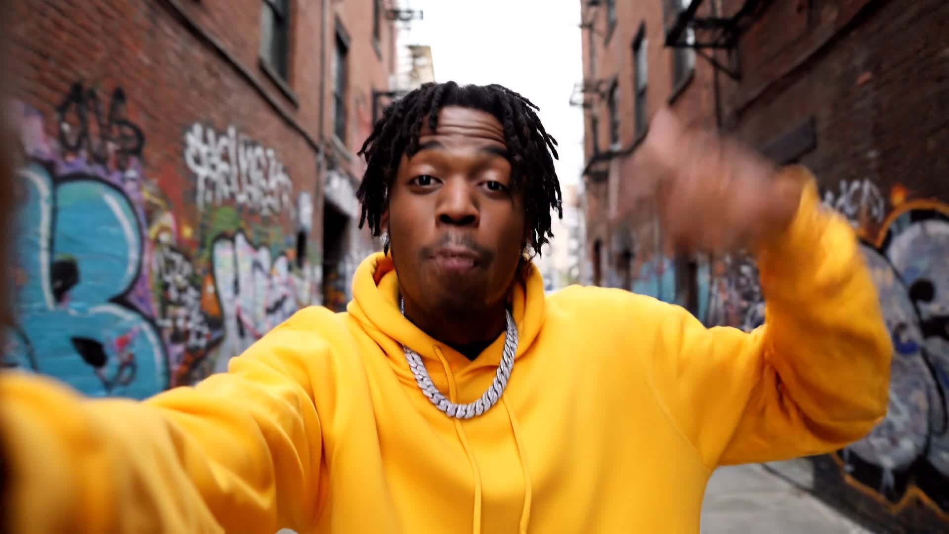 Dynamic image-to-video animation synced with rap beat