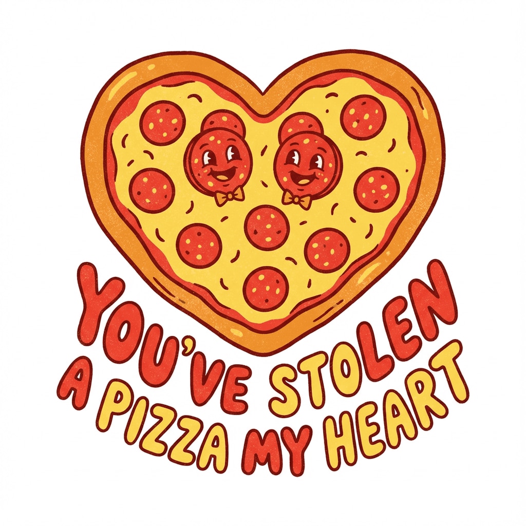 Pizza heart funny clipart
