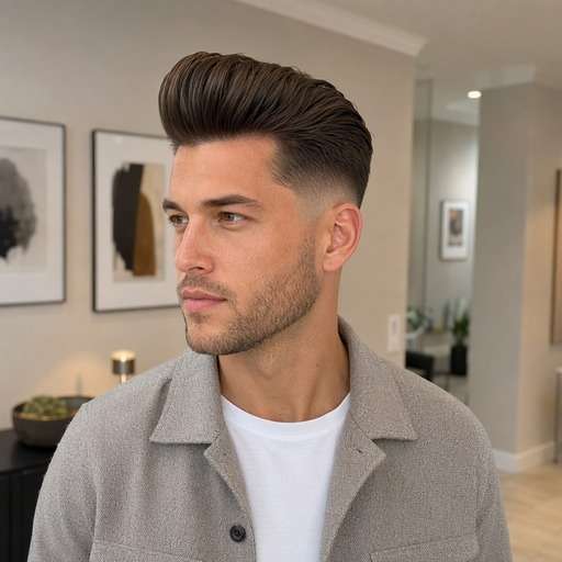 Low-Fade Pompadour hairstyle preview