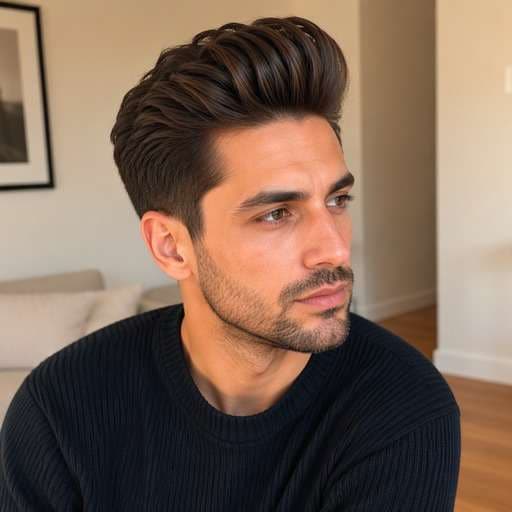 Textured Pompadour hairstyle preview