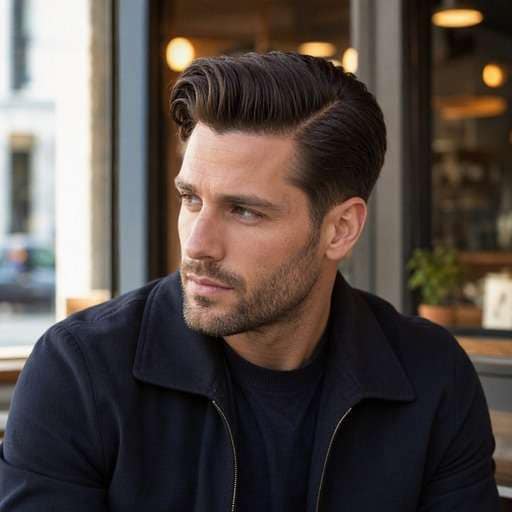 Side-Part Pompadour hairstyle preview