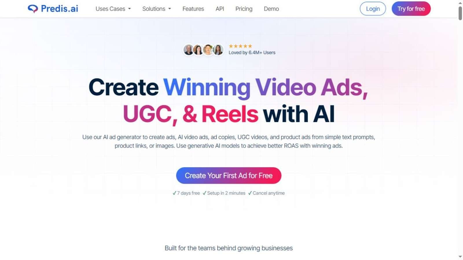 Predis.ai official AI ad generator interface for social media creative production