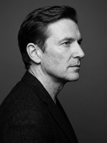 AI-generated monochrome dramatic profile headshot
