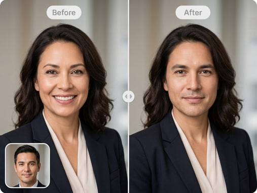 Profile avatar face swap photo example