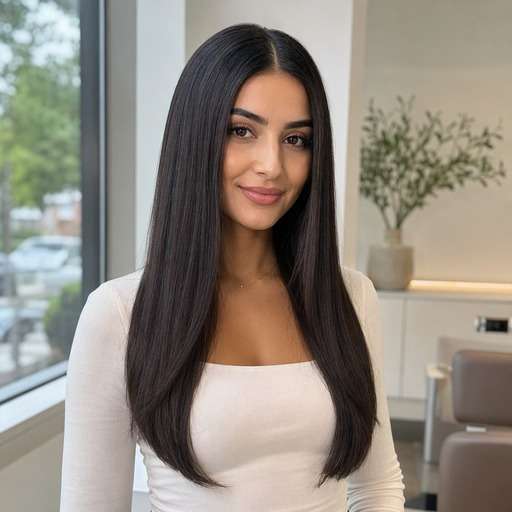 Straight Sleek Center Part hairstyle photo preview