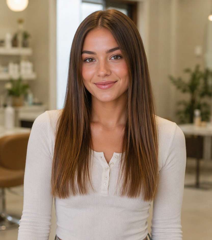 Original hair before hairstyle preview