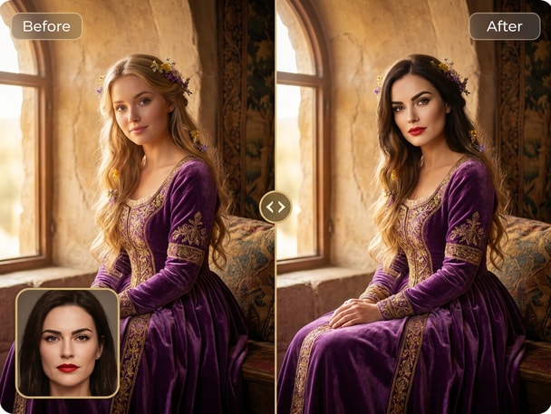 AI Rapunzel face swap art preview