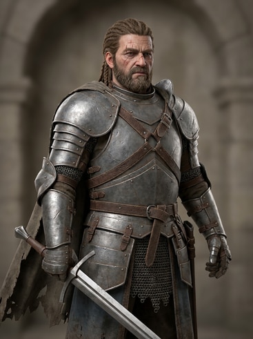 Fantasy warrior realistic 3D model