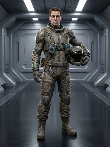 Stylized sci-fi pilot realistic 3D model