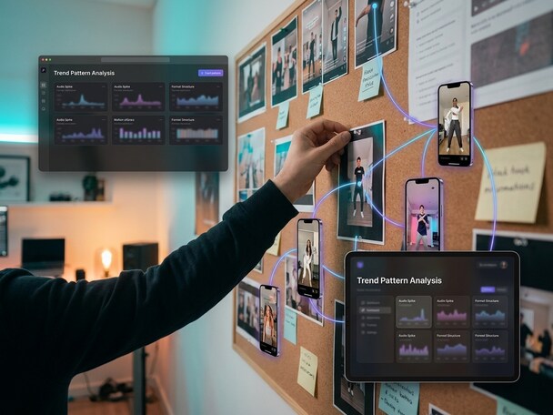 Identify viral trend patterns for video recreation