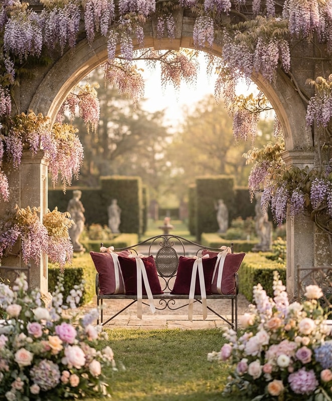 Regency Garden Romance - valentine backdrop