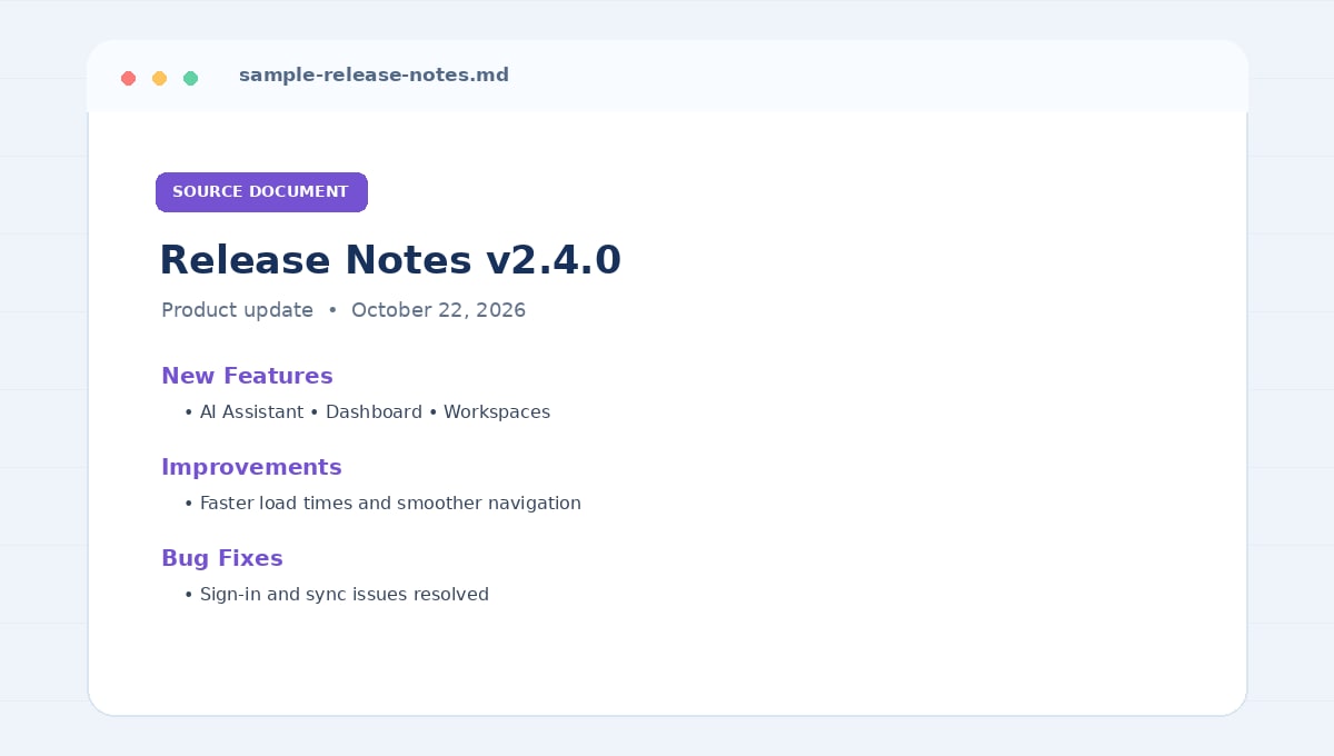 Source Release Notes preview
