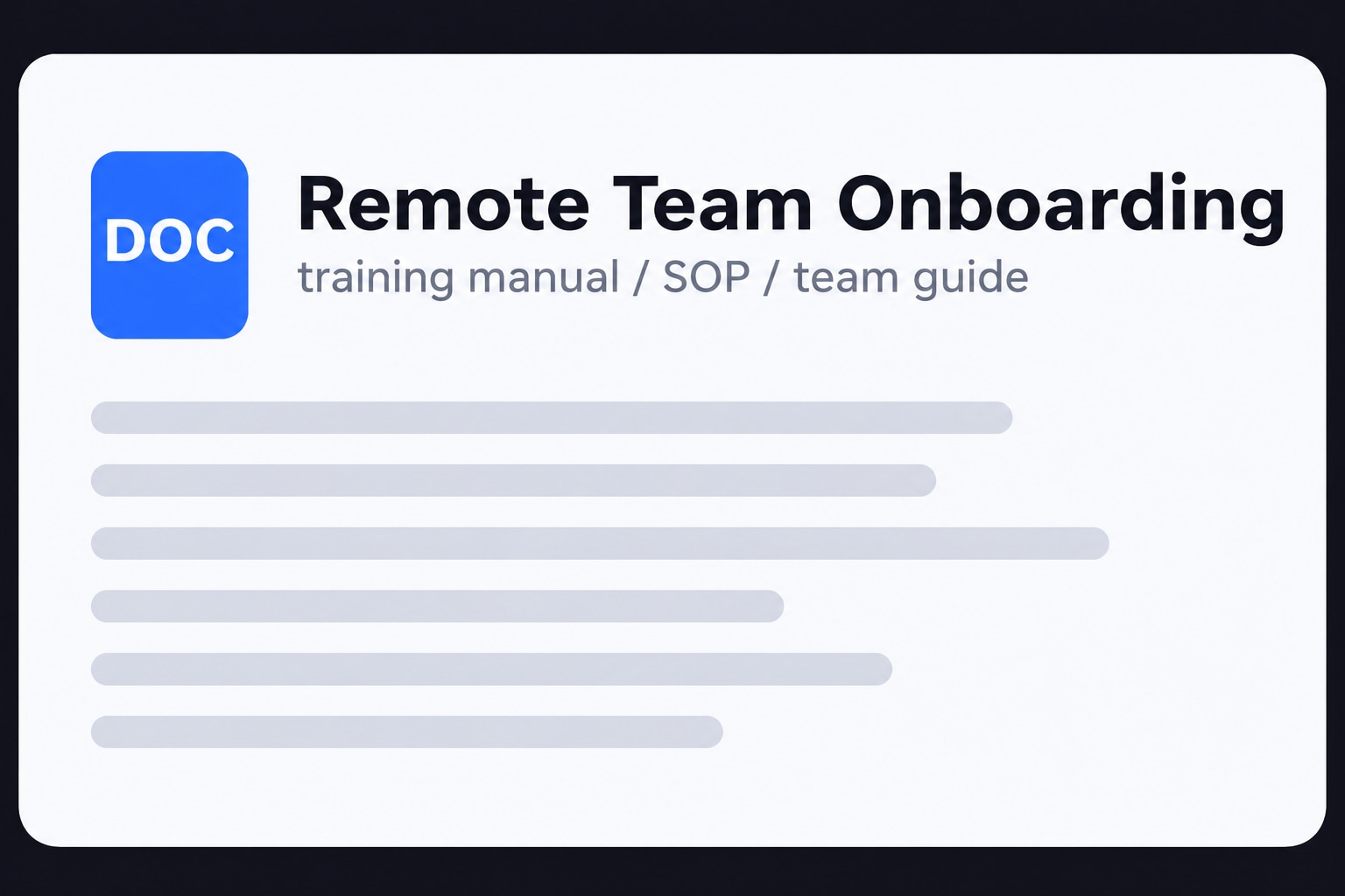 Remote Team Onboarding DOC preview