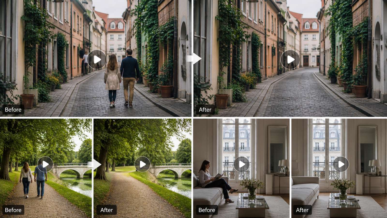 Fixed-camera tutorial setup illustrating why a clean background plate helps person removal