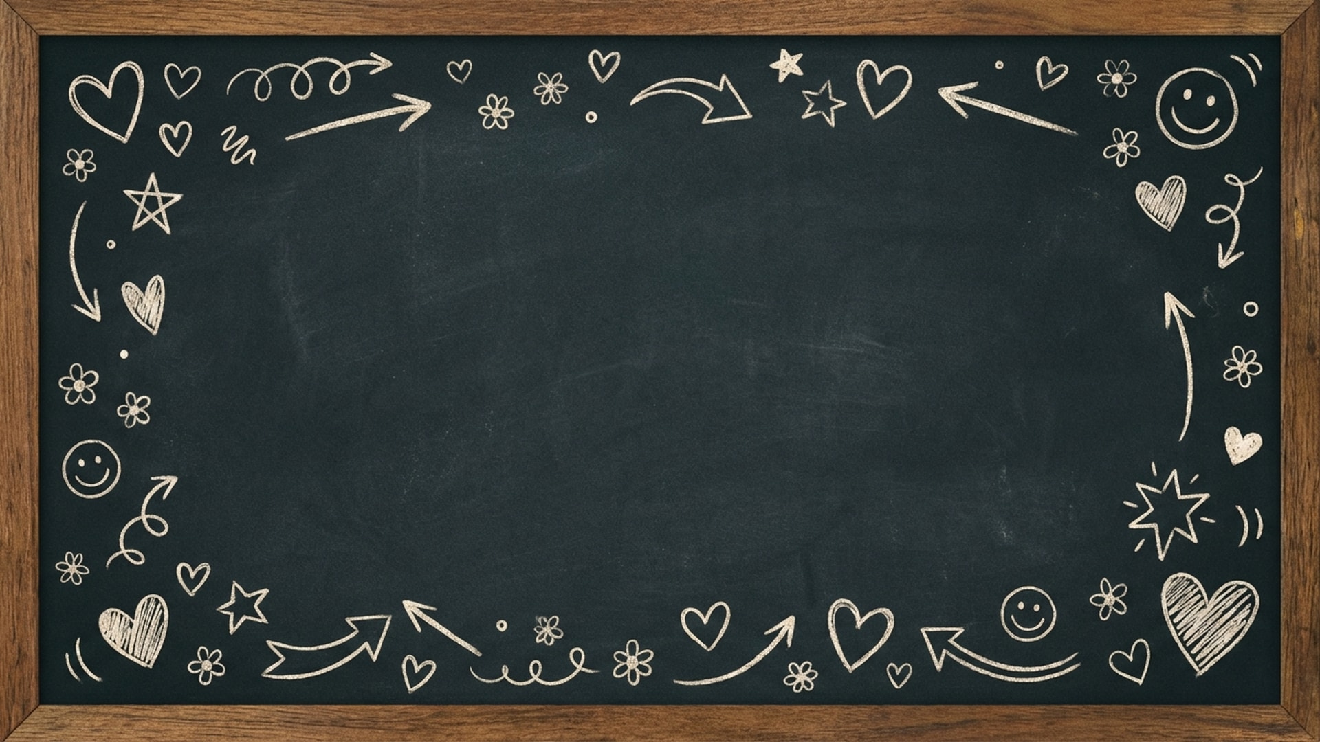 Retro Doodle Chalkboard Hearts