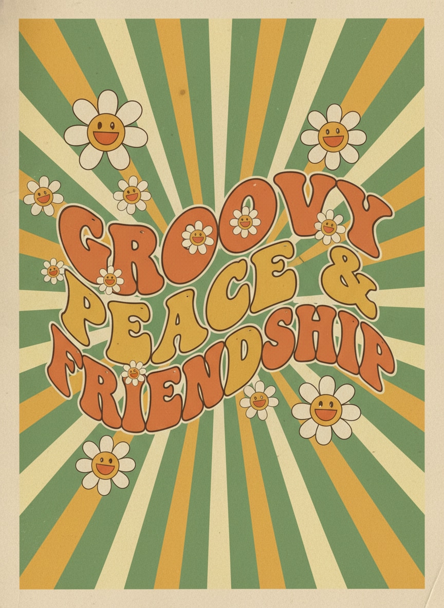 Retro Groovy Flower Power