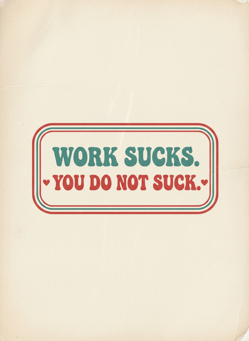 Retro Work Sucks Card
