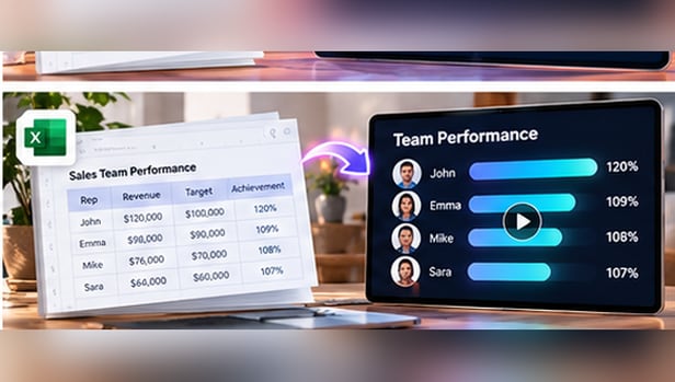 Show Revenue Growth by Product or Region with an Excel spreadsheet and video visualization