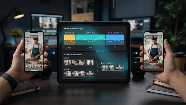 Analyze viral video formats and hooks