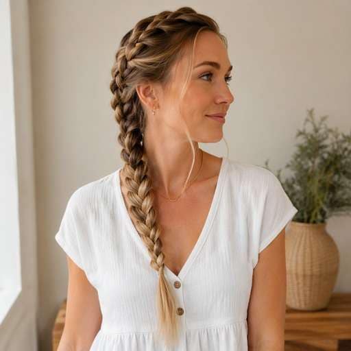 French Side Braid hairstyle photo preview
