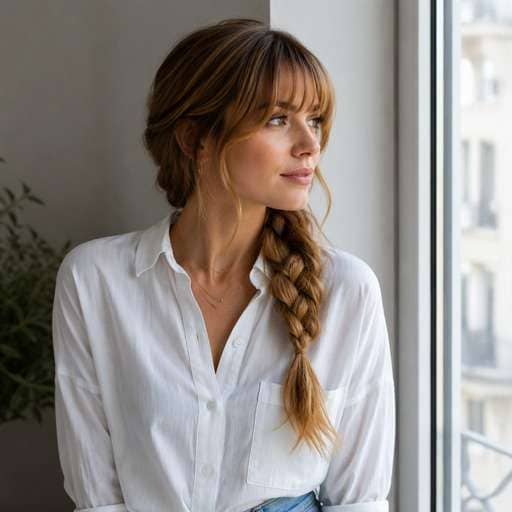 Side Braid With Bangs hairstyle photo preview