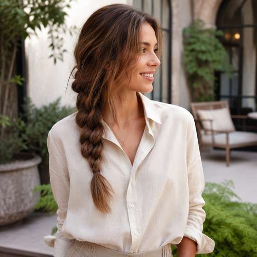 Messy Weekend Side Braid hairstyle photo preview