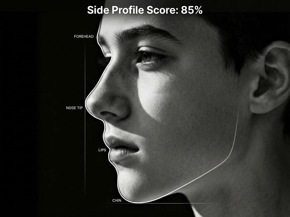 ai generated image for side profile test,side profile analyzer, profile face analyzer,how good is my side profile,ai side profile rating