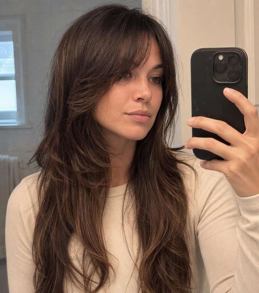Cheekbone Length Side Fringe