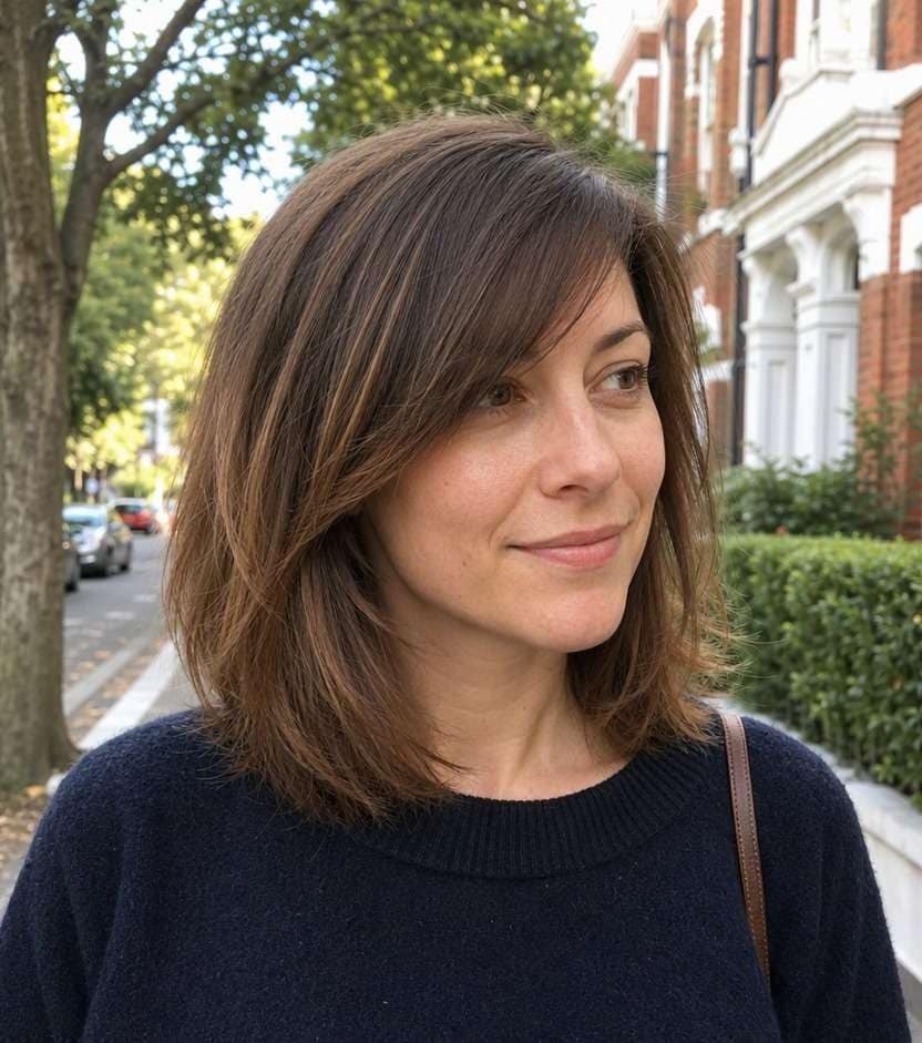 Light Right Swept Fringe