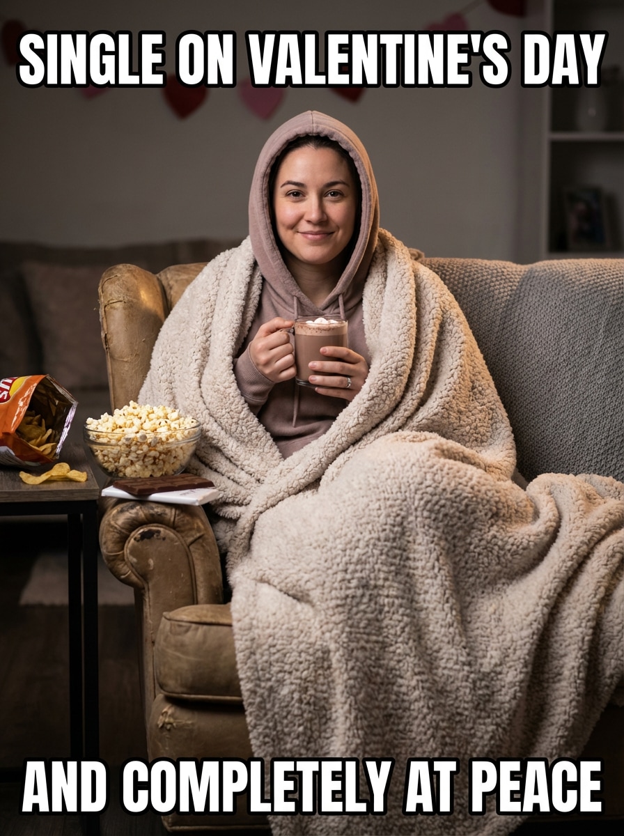 Single Unbothered Valentine Meme