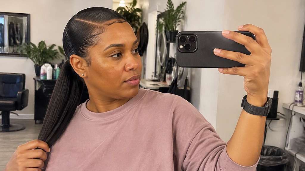 Sleek Side Part Ponytail hairstyle
