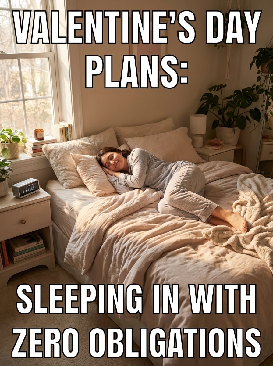 Sleeping in valentine meme