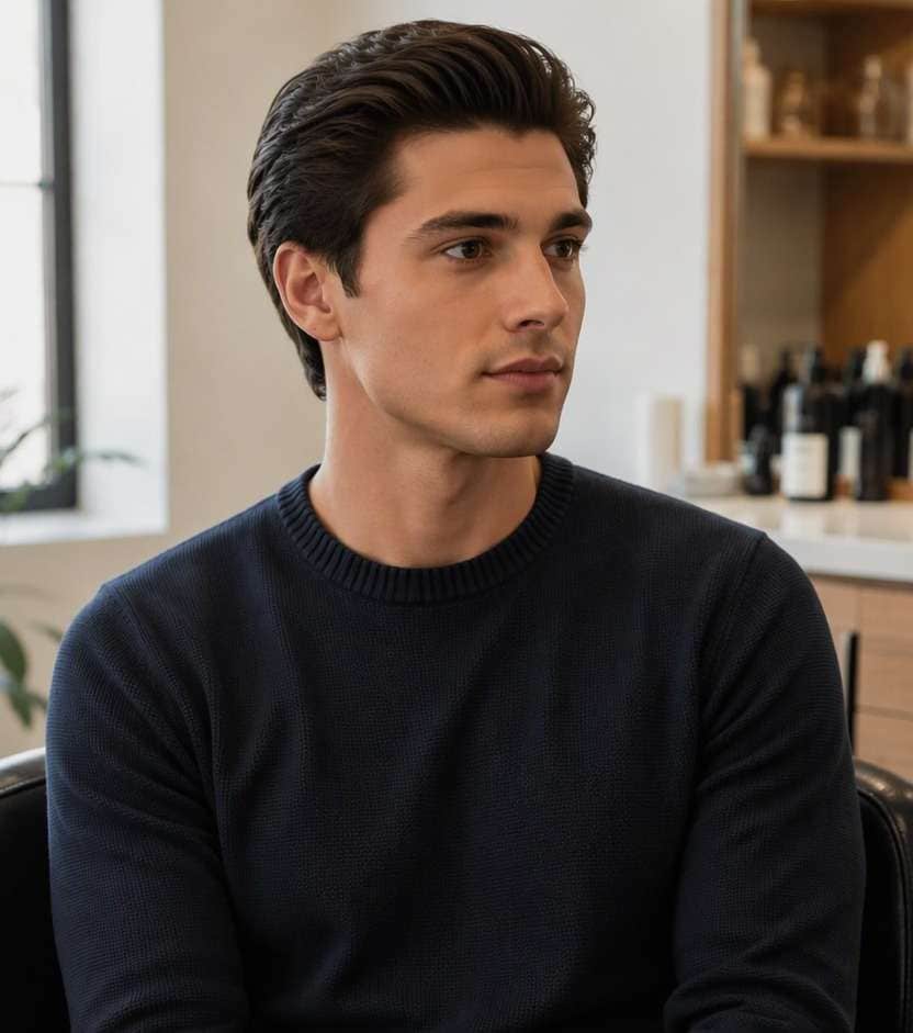 Slick Back haircut after photo