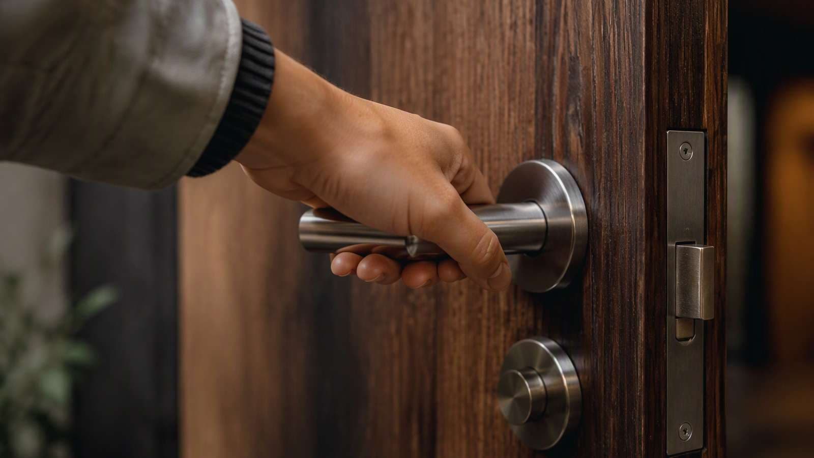 Generated door-action concept separating handle movement from door-body sound