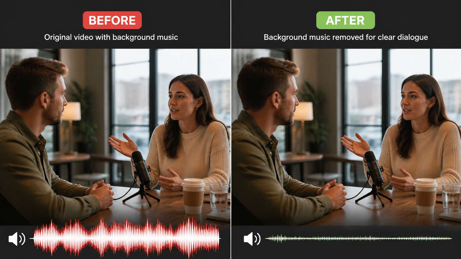 Traffic scene showing how music, ambience, and sound effects can share one accompaniment stem
