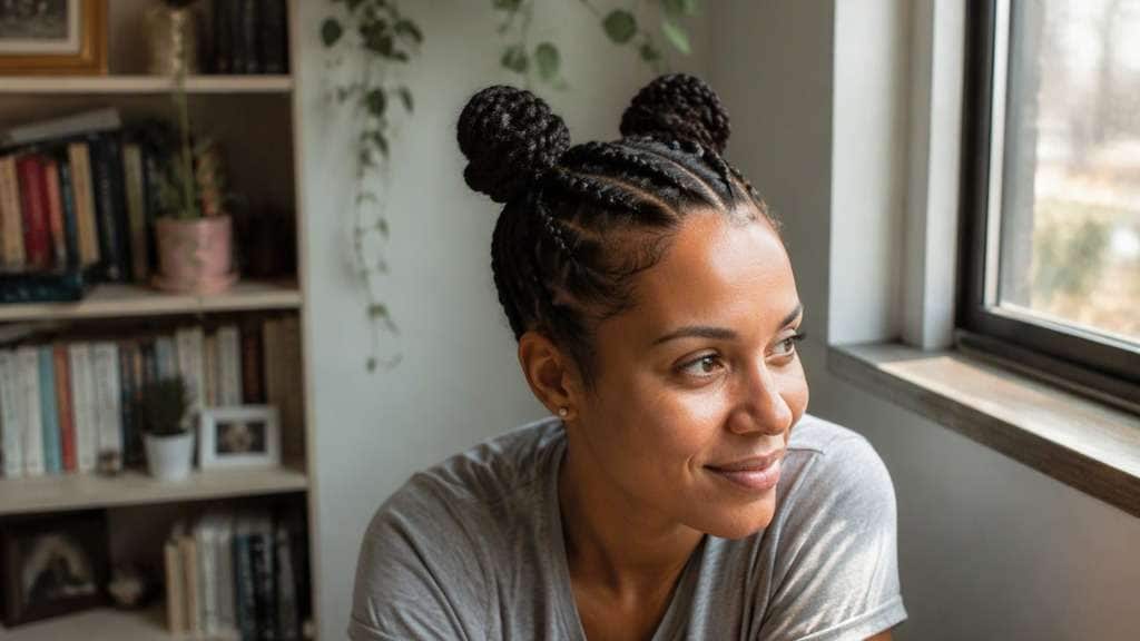 Braided Base Space Buns hairstyle