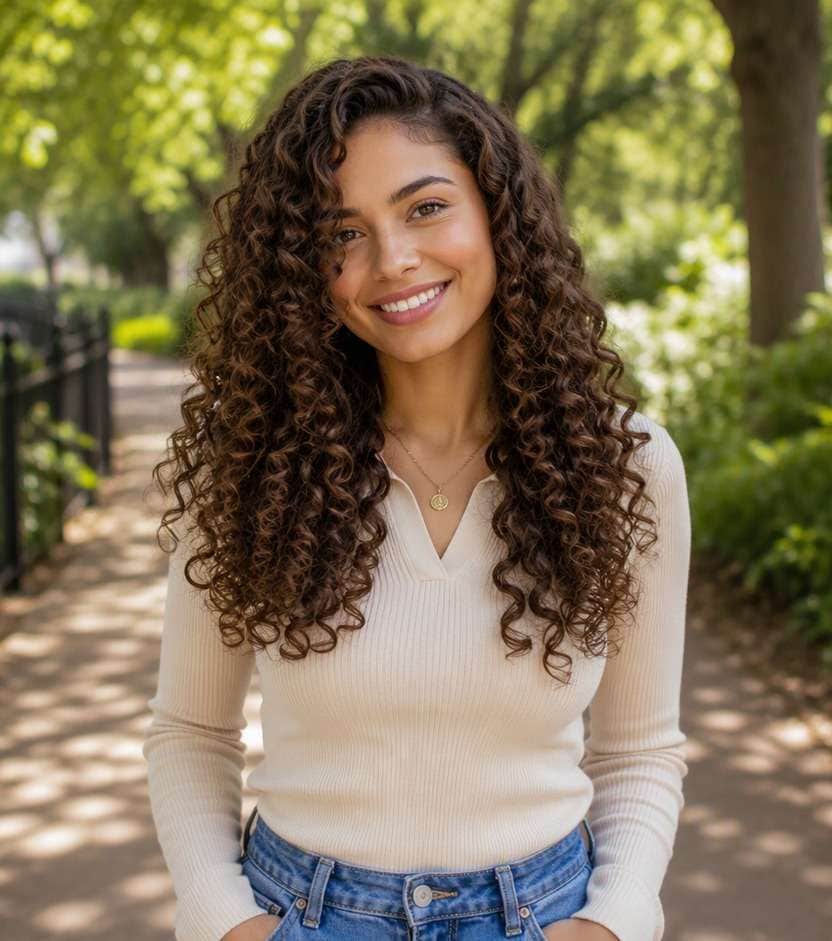 Spiral Curls with Side Part hairstyle preview