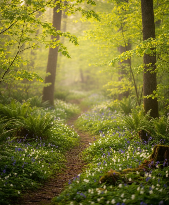 Spring Forest Sunbeam Scene 9