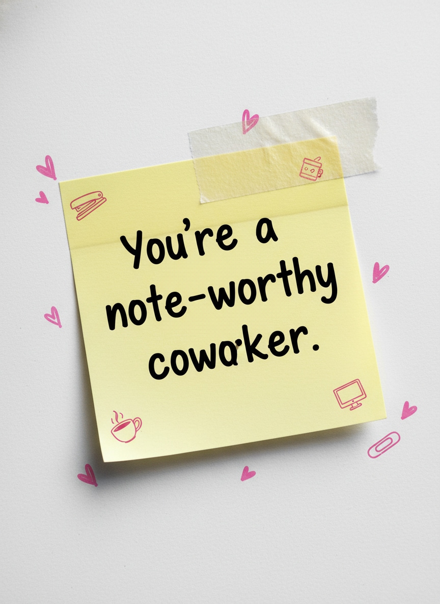 Sticky Note Coworker Card