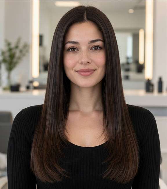 Sleek Middle Part hairstyle preview