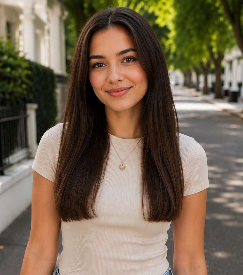 Straight Hair after photo try on