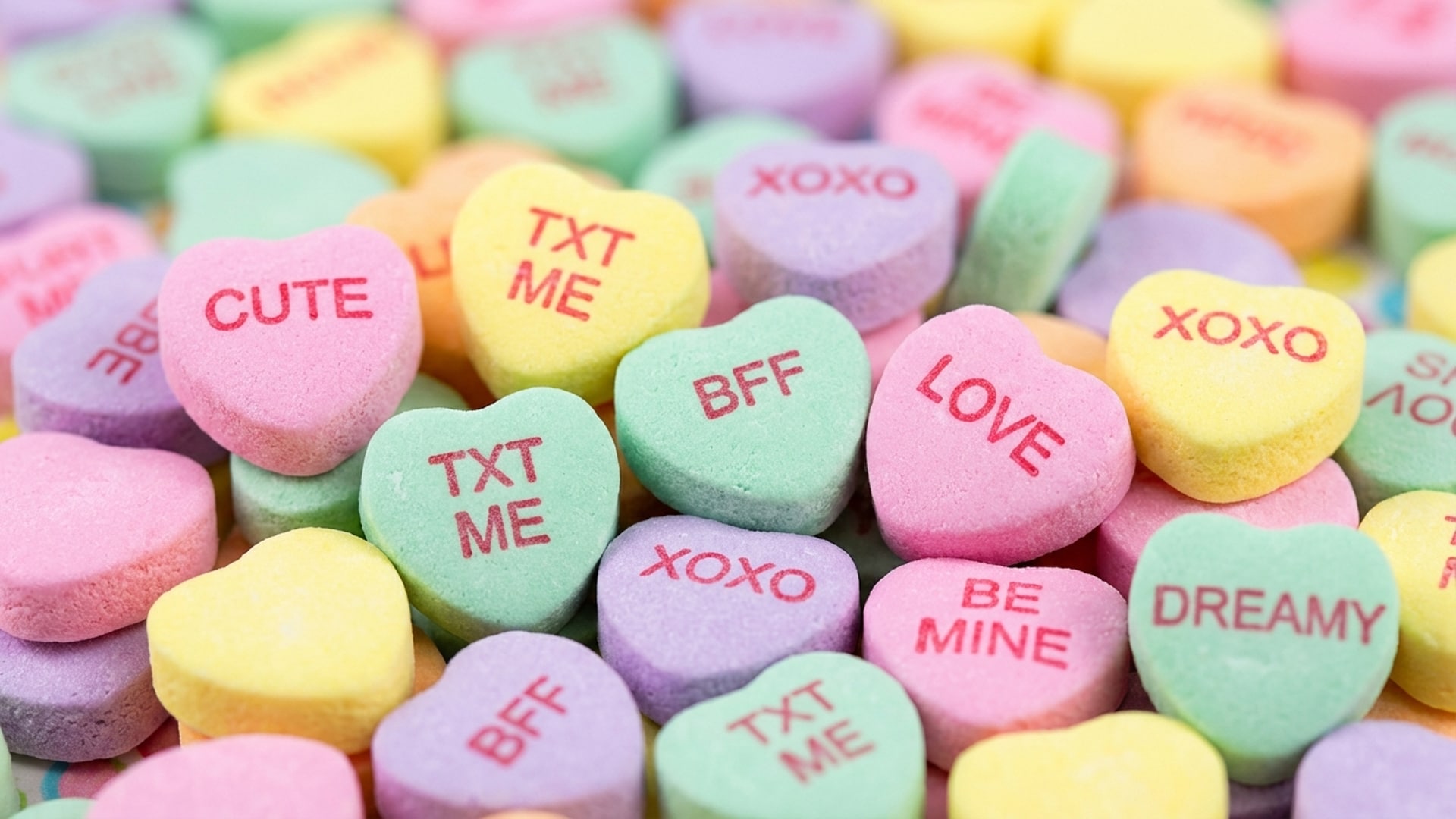 Sugar Heart Candy Pile