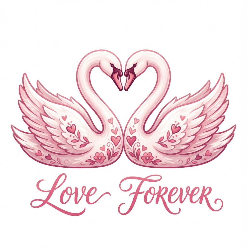 Swan couple heart clipart